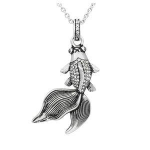 Koi Fish Necklace - River Lover- NWT Stainless Steel and Austrian Crystals